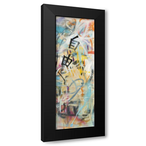 Graffiti Freedom Panel II Black Modern Wood Framed Art Print with Double Matting by Nai, Danhui