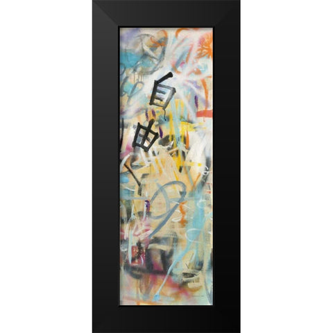 Graffiti Freedom Panel II Black Modern Wood Framed Art Print by Nai, Danhui