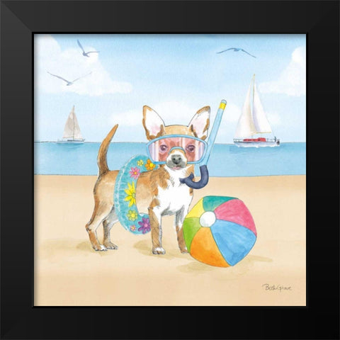 Summer Paws II No Words Black Modern Wood Framed Art Print by Grove, Beth