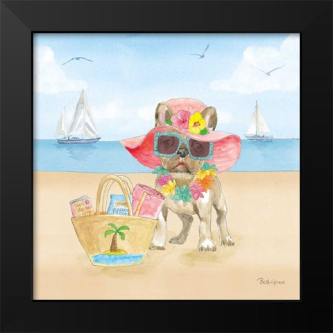 Summer Paws IV No Words Black Modern Wood Framed Art Print by Grove, Beth