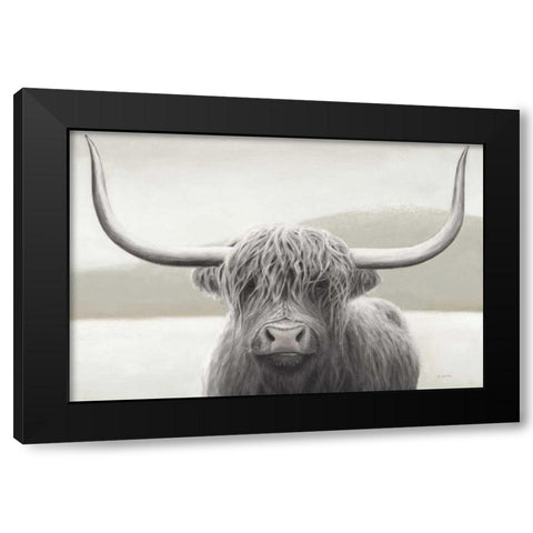 Highland Cow Neutral Black Modern Wood Framed Art Print with Double Matting by Wiens, James