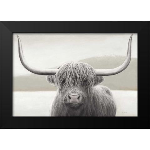 Highland Cow Neutral Black Modern Wood Framed Art Print by Wiens, James