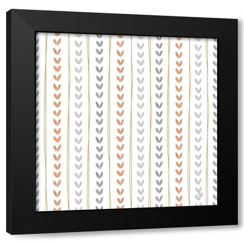 Spring Blooms Pattern IIA Black Modern Wood Framed Art Print with Double Matting by Marshall, Laura