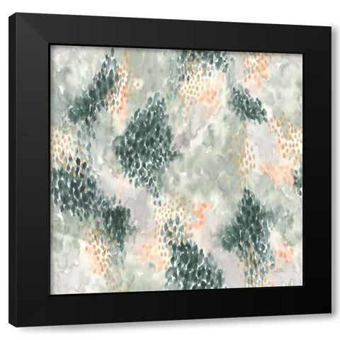 Spring Blooms Pattern III Black Modern Wood Framed Art Print with Double Matting by Marshall, Laura