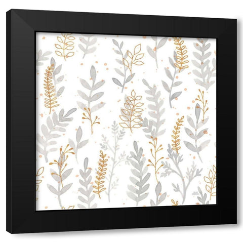 Spring Blooms Pattern VI Black Modern Wood Framed Art Print by Marshall, Laura