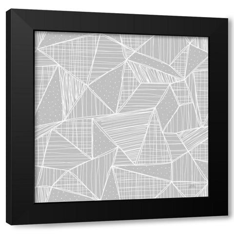 Spring Blooms Pattern XD Black Modern Wood Framed Art Print with Double Matting by Marshall, Laura
