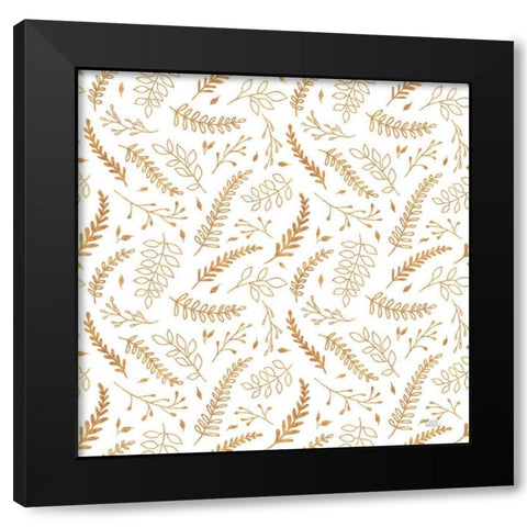 Spring Blooms Pattern XIIA Black Modern Wood Framed Art Print with Double Matting by Marshall, Laura