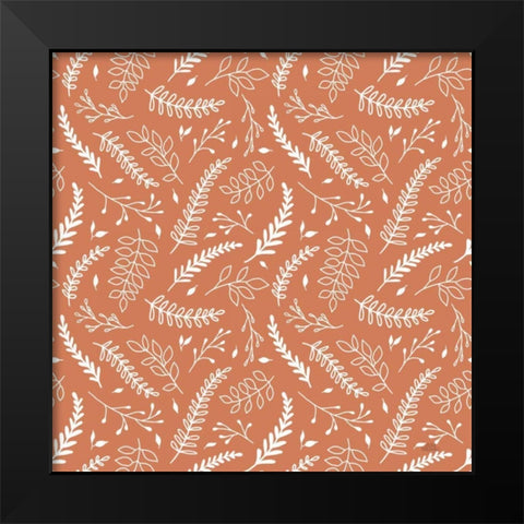 Spring Blooms Pattern XIIB Black Modern Wood Framed Art Print by Marshall, Laura