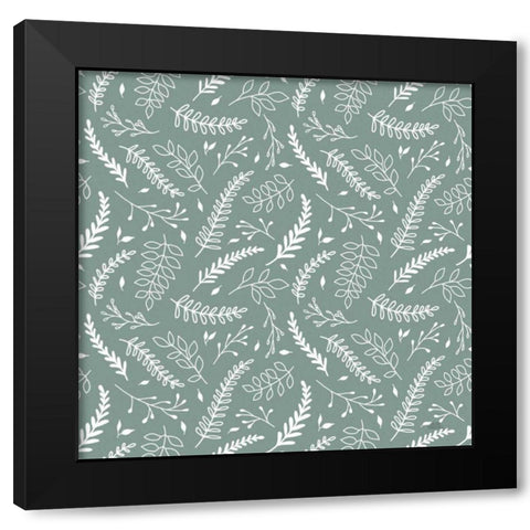 Spring Blooms Pattern XIIC Black Modern Wood Framed Art Print with Double Matting by Marshall, Laura