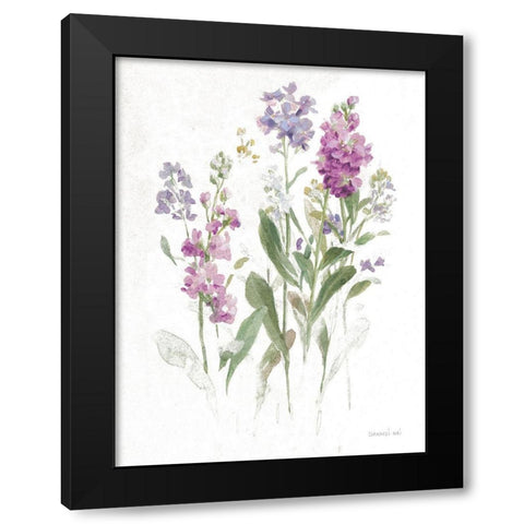 Sprigs of June II White Black Modern Wood Framed Art Print with Double Matting by Nai, Danhui