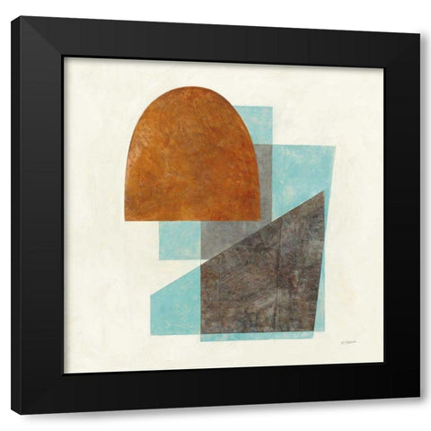 Quintet I Turquoise Black Modern Wood Framed Art Print by Schick, Mike