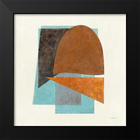 Quintet II Turquoise Black Modern Wood Framed Art Print by Schick, Mike