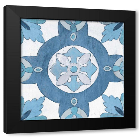Gypsy Wall Tile 6 Blue Gray Black Modern Wood Framed Art Print with Double Matting by Vassileva, Silvia