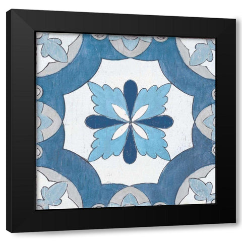Gypsy Wall Tile 8 Blue Gray Black Modern Wood Framed Art Print by Vassileva, Silvia