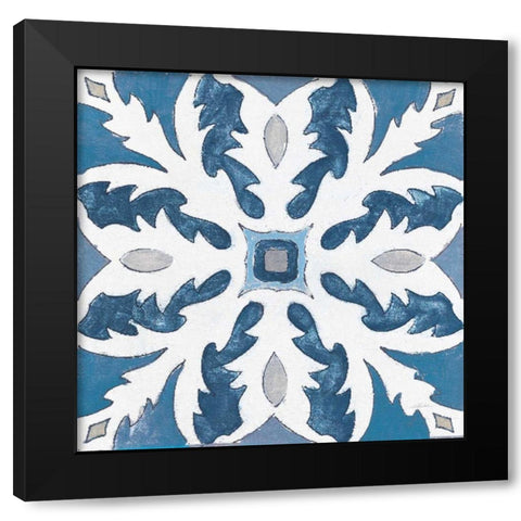 Gypsy Wall Tile 10 Blue Gray Black Modern Wood Framed Art Print with Double Matting by Vassileva, Silvia