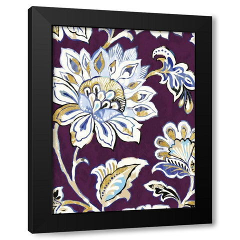 Ceylon Gardens III Plum Crop Black Modern Wood Framed Art Print by Wild Apple Portfolio