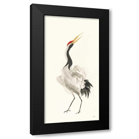 Scroll Crane I Warm Black Modern Wood Framed Art Print with Double Matting by Paschke, Chris