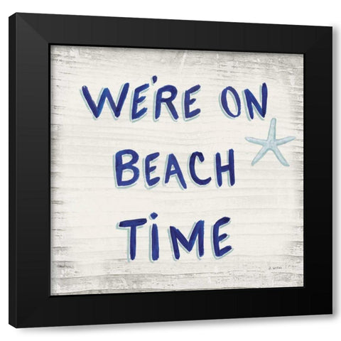 Beach Time VI Sq Black Modern Wood Framed Art Print with Double Matting by Wiens, James