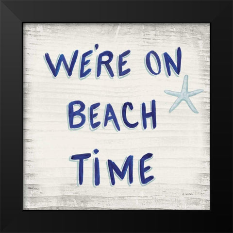 Beach Time VI Sq Black Modern Wood Framed Art Print by Wiens, James