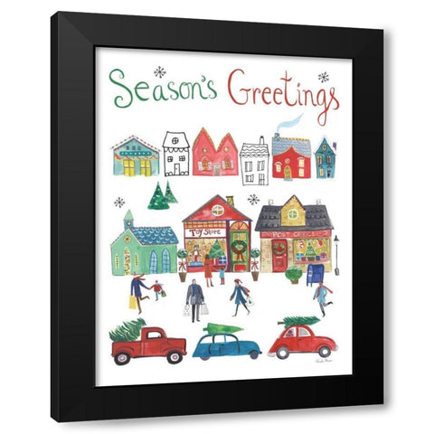 Holiday Festivites I v2 Black Modern Wood Framed Art Print with Double Matting by Zaman, Farida