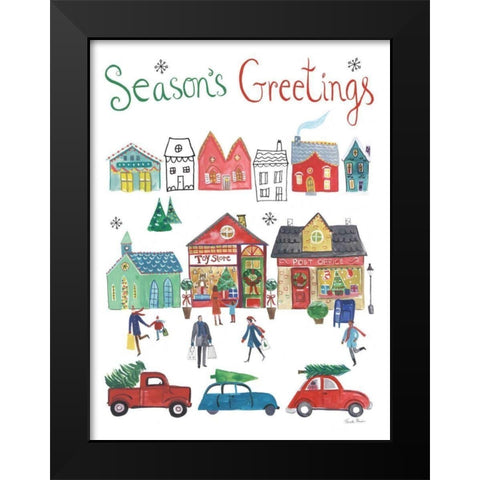 Holiday Festivites I v2 Black Modern Wood Framed Art Print by Zaman, Farida