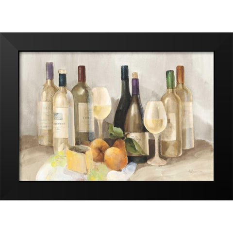 Wine and Fruit II v2 Light Black Modern Wood Framed Art Print by Hristova, Albena