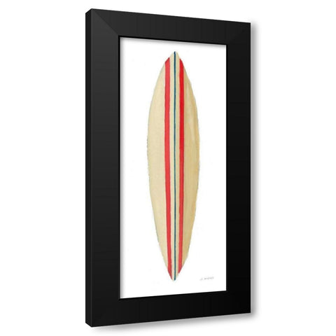 Beach Time Surfboard I Black Modern Wood Framed Art Print with Double Matting by Wiens, James