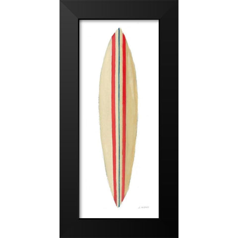 Beach Time Surfboard I Black Modern Wood Framed Art Print by Wiens, James