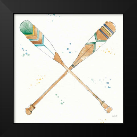 Lakehouse Oars Black Modern Wood Framed Art Print by Tavoletti, Anne