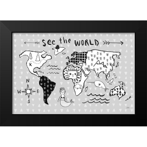 Scandy Baby I Black Modern Wood Framed Art Print by Averinos, Melissa