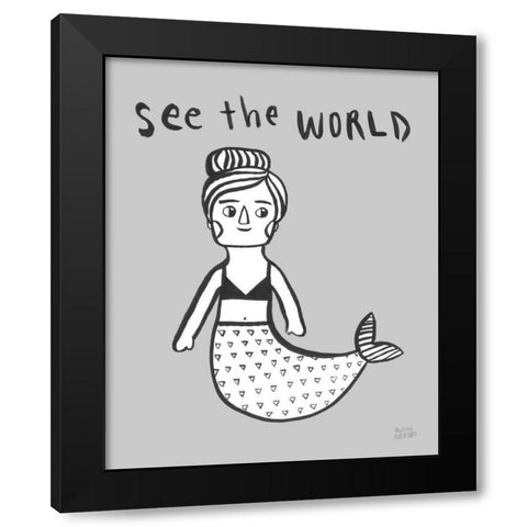 Scandy Baby III Black Modern Wood Framed Art Print with Double Matting by Averinos, Melissa