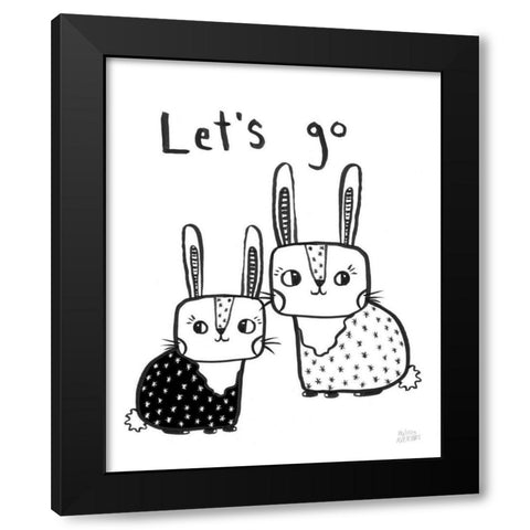 Scandy Baby V Black Modern Wood Framed Art Print with Double Matting by Averinos, Melissa