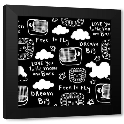 Scandy Baby Pattern IVB Black Modern Wood Framed Art Print with Double Matting by Averinos, Melissa