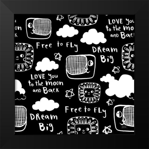 Scandy Baby Pattern IVB Black Modern Wood Framed Art Print by Averinos, Melissa