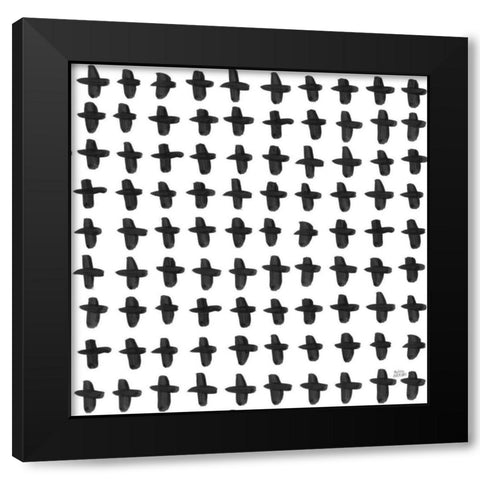 Scandy Baby Pattern XA Black Modern Wood Framed Art Print with Double Matting by Averinos, Melissa