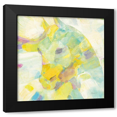 Kaleidoscope Horse III Black Modern Wood Framed Art Print with Double Matting by Hristova, Albena