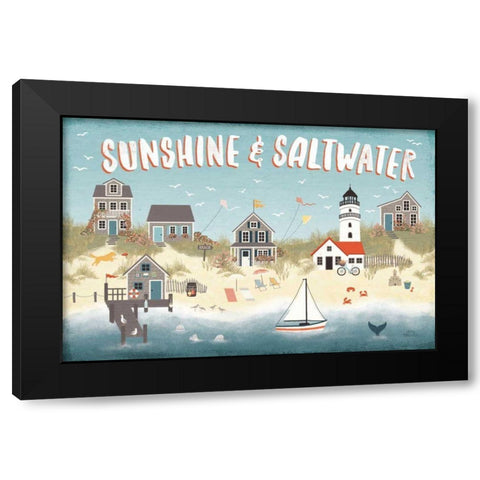 Seaside Village I Black Modern Wood Framed Art Print by Marshall, Laura