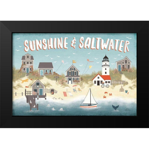 Seaside Village I Black Modern Wood Framed Art Print by Marshall, Laura