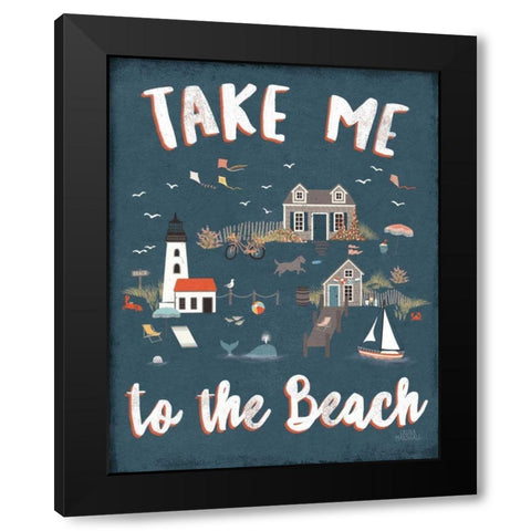 Seaside Village VI Black Modern Wood Framed Art Print by Marshall, Laura