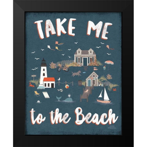 Seaside Village VI Black Modern Wood Framed Art Print by Marshall, Laura
