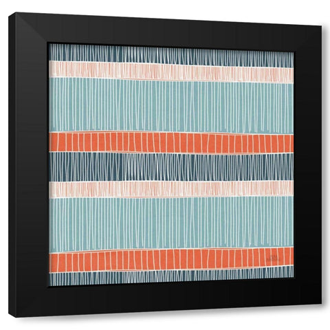 Seaside Village Pattern II Black Modern Wood Framed Art Print by Marshall, Laura