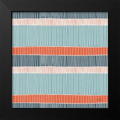 Seaside Village Pattern II Black Modern Wood Framed Art Print by Marshall, Laura