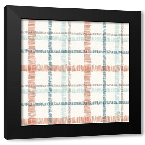 Seaside Village Pattern VA Black Modern Wood Framed Art Print with Double Matting by Marshall, Laura