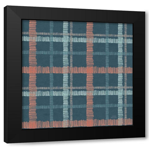 Seaside Village Pattern VB Black Modern Wood Framed Art Print with Double Matting by Marshall, Laura