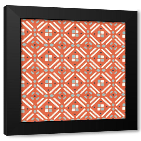Seaside Village Pattern VIIB Black Modern Wood Framed Art Print with Double Matting by Marshall, Laura