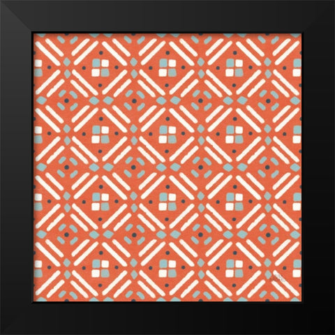 Seaside Village Pattern VIIB Black Modern Wood Framed Art Print by Marshall, Laura