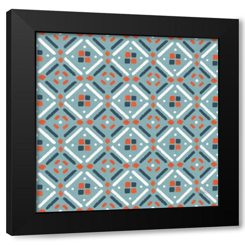 Seaside Village Pattern VIIC Black Modern Wood Framed Art Print with Double Matting by Marshall, Laura