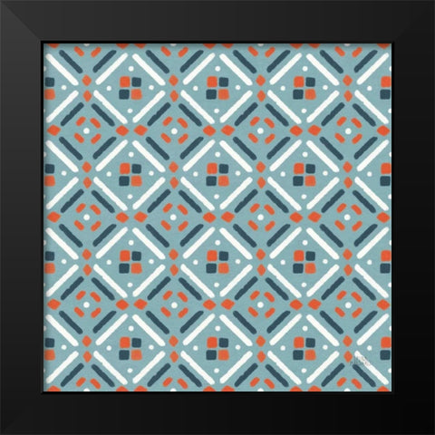 Seaside Village Pattern VIIC Black Modern Wood Framed Art Print by Marshall, Laura