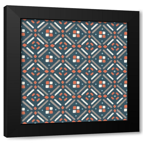 Seaside Village Pattern VIID Black Modern Wood Framed Art Print with Double Matting by Marshall, Laura