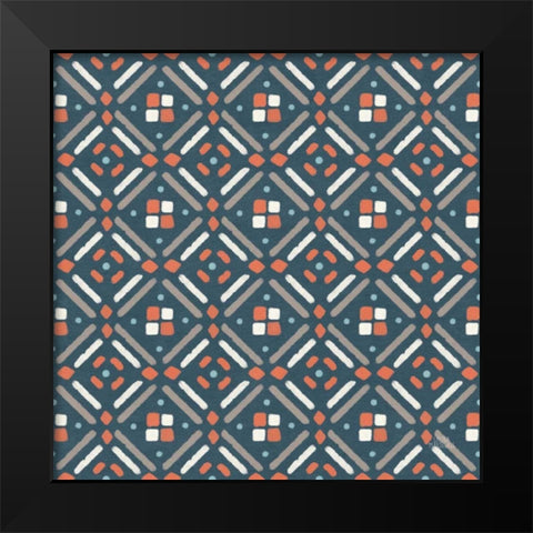 Seaside Village Pattern VIID Black Modern Wood Framed Art Print by Marshall, Laura